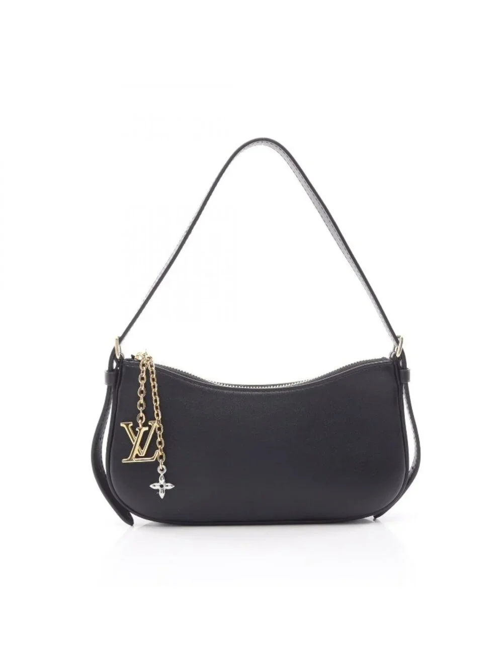 Louis Vuitton Shoulder Bag Pochette LV Blue Noir Leather